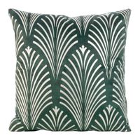 POSZEWKA WELUR VELVET NADRUK PIÓRA 45X45CM MIĘTOWA