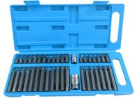 ZESTAW BITÓW KLUCZY IMBUS SPLINE TORX KOŃCÓWKI 40 el ADAPTER 1/2" 3/8"