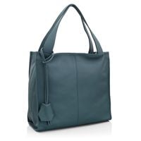 VERA PELLE torebka damska skórzana shopper klasyczna na ramię V074 morska