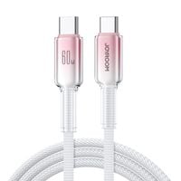 kabel przewód crystal-clear series 60w usb-c - usb-c 1.2m - biały