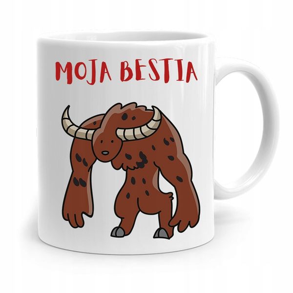 Kubek Prezent Na Dzień Chłopaka Moja Bestia Z Nadrukiem Ze Zdjęciem zdjęcie 1