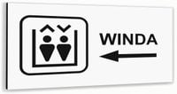 Tabliczka BIAŁA nierdzewna dibond WINDA NADRUK UV Tablica informacyjna