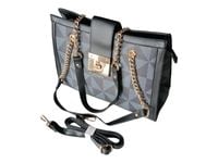 TOREBKA MIEJSKA DAMSKA, MODNA ŚREDNIA CZARNA LISTONOSZKA NA RAMIĘ