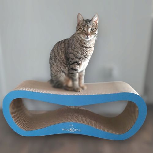 Drapak dla kota LEON | niebieski | 78x28x24 cm | MruuPruu na Arena.pl