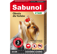 SABUNOL Obroża psa Yorka 35cm na pchły kleszcze yorków owadobójcza czarna