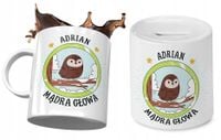 Dla Adriana Zestaw Kubek + Skarbonka Dla Dziecka Z Nadrukiem Ze Zdjęciem