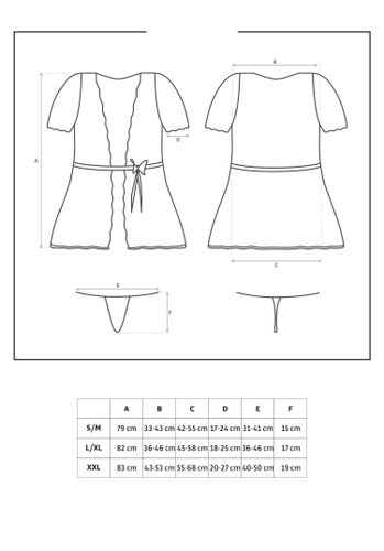 Miamor szlafrok i stringi czarny S/M na Arena.pl