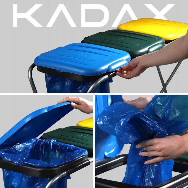 KADAX Stojak Na Worki Do Segregacji Śmieci 3x120L zdjęcie 4