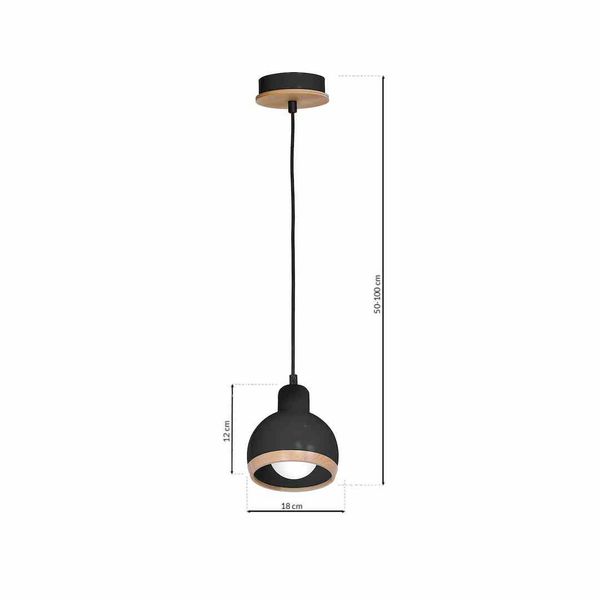 LAMPA WISZĄCA OVAL BLACK 1XE27 zdjęcie 8