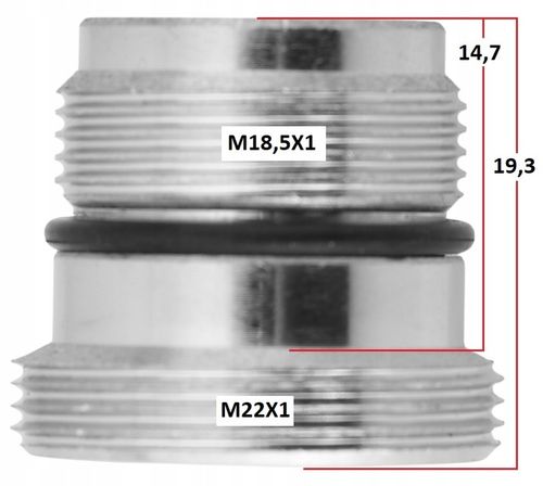 ADAPTER PRZEJŚCIÓWKA DO PERLATORA Z M18,5x1 NA M22x1 do ikea, kludi i inne na Arena.pl