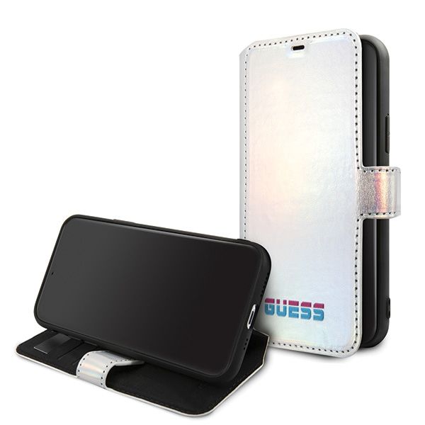 guess guflbkn65bld iphone 11 pro maxsrebrny/silver book iridescent zdjęcie 2