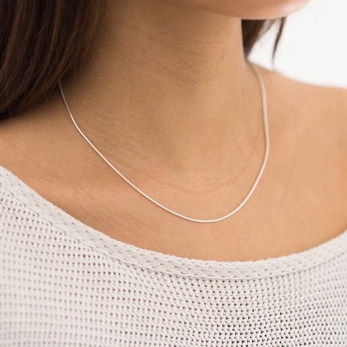 SREBRNY ŁAŃCUSZEK ŻMIJKA 925 LINKA NASZYJNIK LINKA / ŻYŁKA LŚNIĄCY WŁOSKI na Arena.pl