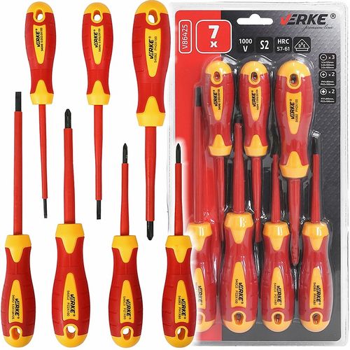 ZESTAW WKRĘTAKÓW WKRĘTAKI ŚRUBOKRĘTY IZOLOWANE DLA ELEKTRYKA 1000V 7 na Arena.pl