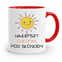 Kubek Czerwony Prezent Dla Najlepszego Chłopaka Z Nadrukiem Ze Zdjęciem