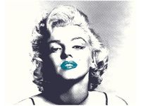 40X50CM MARILYN MONROE TURKUSOWYMI USTAMI OBRAZ