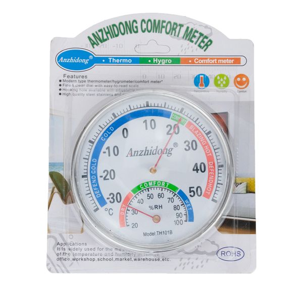 DUŻY TERMOMETR HIGROMETR MIERNIK WILGOTNOŚCI ANALOGOWY CZYTELNY DO SZK zdjęcie 1