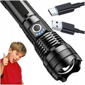 MOCNA LATARKA XHP90 ZOOM WYJAZDOWA SURVIVALOWA USB AKUMULATORY