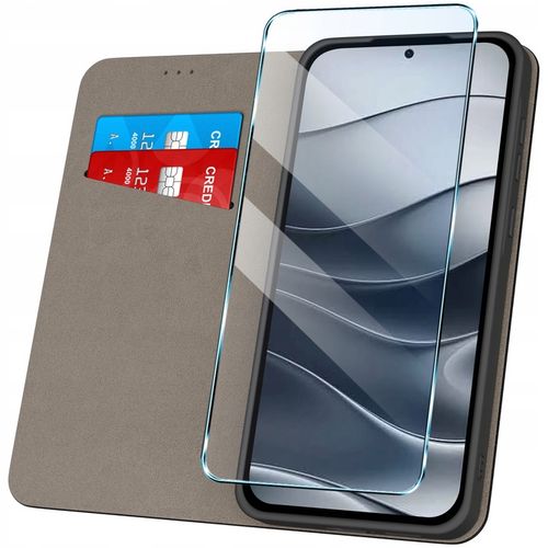 Etui z klapką do Xiaomi Redmi Note 14 5G Zamykane Czarne Futerał + Szkło 9H na Arena.pl