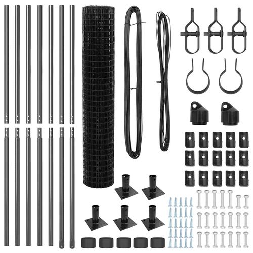 Ogrodzenie z słupkami Szary 1.4 x 10 m Stal na Arena.pl