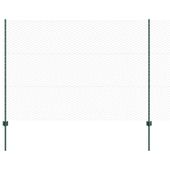 Ogrodzenie z słupkami Zielony 1.5 x 10 m Stal