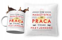 Zestaw Dla Masażystki Poduszka + Kubek Na Prezent Z Nadrukiem Ze Zdjęciem