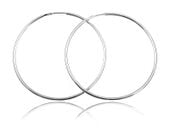 Eleganckie klasyczne srebrne kolczyki gładkie grube koła kółka 1.9mm 4cm srebro 925 PTRING19_40