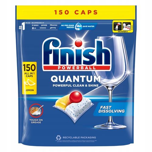 Kapsułki do zmywarki FINISH Quantum All in 1 Lemon 150szt na Arena.pl