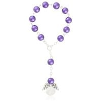 Różaniec dziesiątka z Aniołkiem szklane paciorki