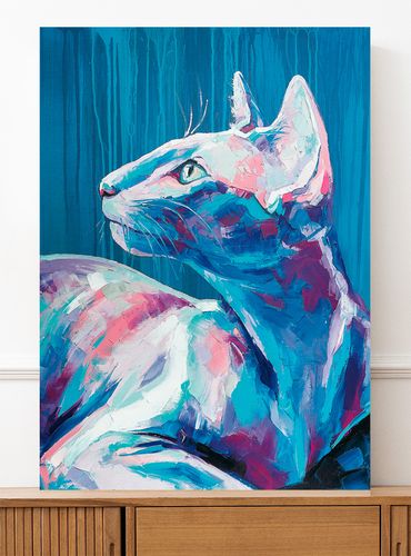 Plakat portret kot obraz 29,7x42 cm A3 na Arena.pl