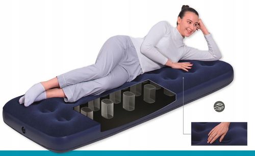 Materac Dmuchany Jednoosobowy Welurowy prawie 2m 185x76 22 cm łóżko na Arena.pl