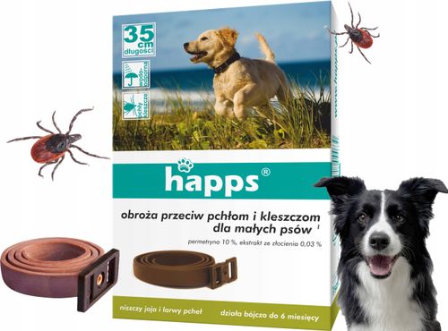 happs - obroża przeciw pchłom i kleszczom dla małych psów na Arena.pl