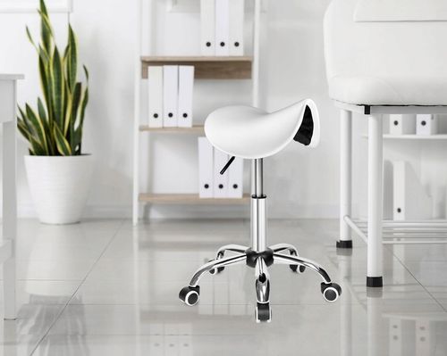 STOŁEK KOSMETYCZNY TABORET FRYZJERSKI NA KÓŁKACH REGULOWANY OBROTOWY na Arena.pl