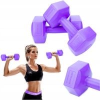 HANTLE 2x4kg hantelki CIĘŻARKI ZESTAW HANTLI BITUMICZNE do ćwiczeń 8kg