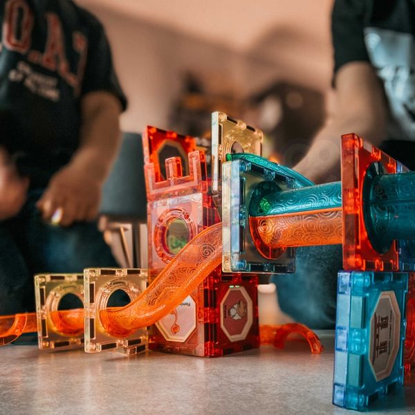 WOOPIE Klocki Magnetyczne Tor Kulkowy Świetlny Kulodrom 49 el. zdjęcie 14