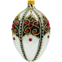 Bombka choinkowa szklana: Ekskluzywne Jajo Faberge: biało-czarne