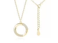 ZŁOCONY SREBRNY NASZYJNIK CELEBRYTKA KÓŁKO CIRCLE