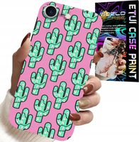 ETUI DO IPHONE 7 / 8 / SE2 - KAKTUSY, KAKTUS NA RÓŻOWYM TLE + FOLIA