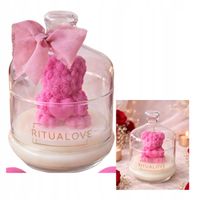 Świeca sojowa MIŚ różowy z kloszem prezent dla niej walentynki dzień kobiet