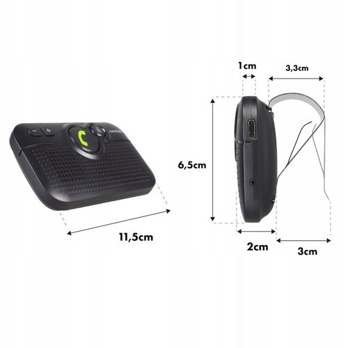 ZESTAW GŁOŚNOMÓWIĄCY Bluetooth 5.0 do SAMOCHODU AUTOSTART USB-C A2DP 2W na Arena.pl