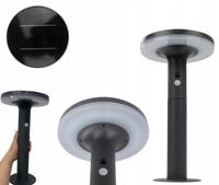 Lampka PREMIUM ogrodowa SOLARNA TALERZ słupek ogrodowy mocny LED NW + PIR
