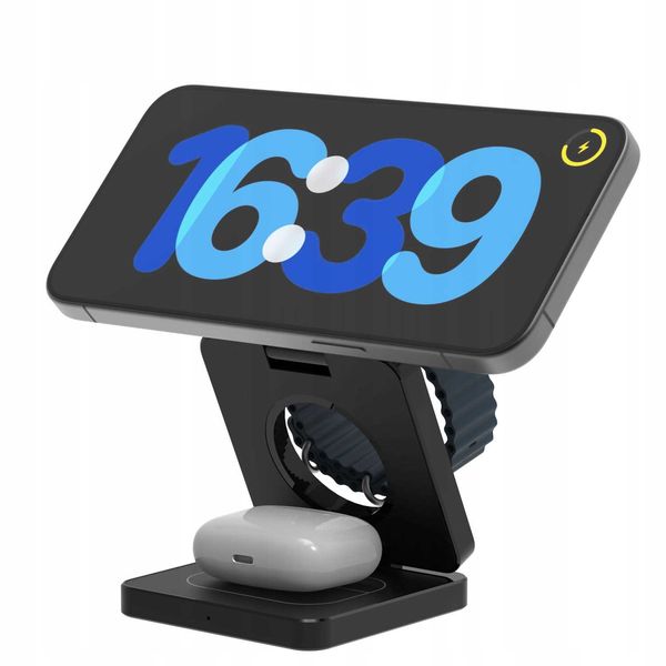 Spacecase 3In1 Wireless Charger Magcharge Wm4B Black zdjęcie 14
