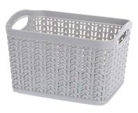Koszyk kosz prostokątny organizer WILLOW 1,5 l szary jasny ażurowy sweterkowy wzór