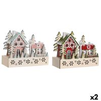 ozdoby świąteczne DKD Home Decor Czerwony Różowy 21 x 9,5 x 19 cm (2 Sztuk)
