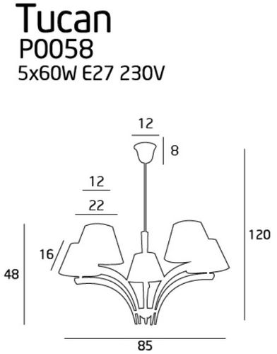 Lampa wisząca Tucan P0058 - MaxLight na Arena.pl