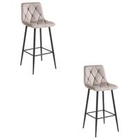 Hoker NADO - aksamit ciemny beż / nogi czarne x 2