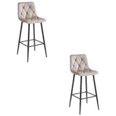 Hoker NADO - aksamit ciemny beż / nogi czarne x 2