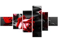 OBRAZ RÓŻE TLE KAMIENI AKCENT KOLORYSTYCZNY