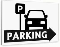 Tabliczka znak informacyjny 30x20 Biała PARKING Nierdzewna NADRUK UV