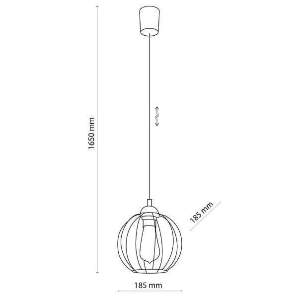 Okrągła lampa wisząca Galaxy 1644 TK Lighting industrialna czarna miedziana zdjęcie 4