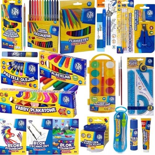 duża WYPRAWKA SZKOLNA ASTRA PRZYBORY SZKOLNE ZESZYTY TEMATYCZNE klasa 4-8 na Arena.pl